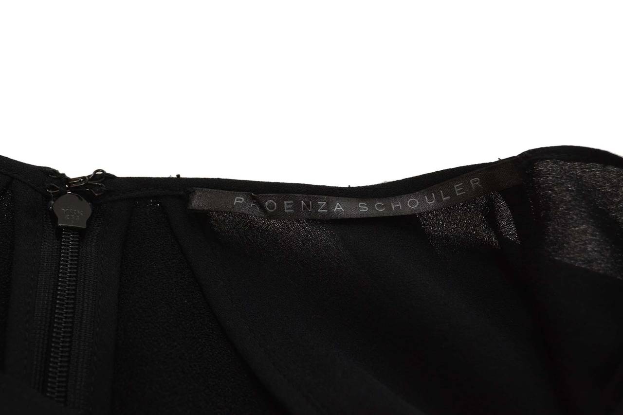 Women's PROENZA SCHOULER Black Crepe Long Sleeve Cocktail Dress sz 8