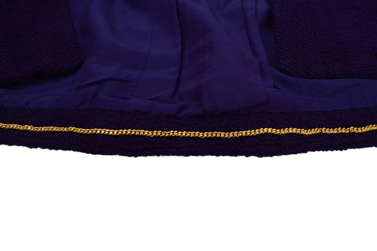 Women's CHANEL Vintage '90s Royal Purple Wool Jacket sz 40