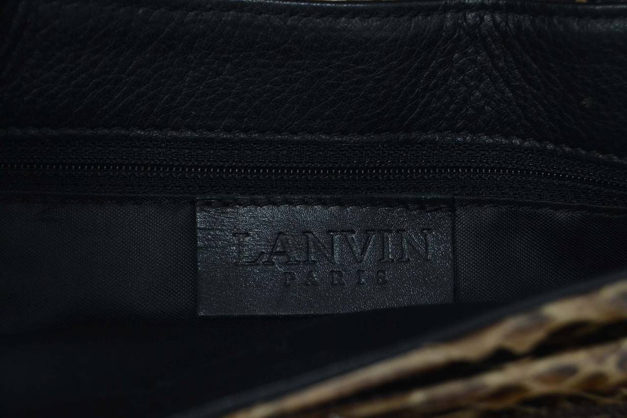 LANVIN Brown Snakeskin Shoulder Bag SHW 4