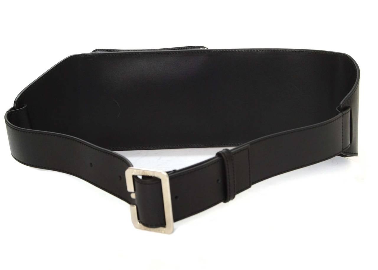CHANEL Black Leather Belt Bag SHW In Excellent Condition In New York, NY