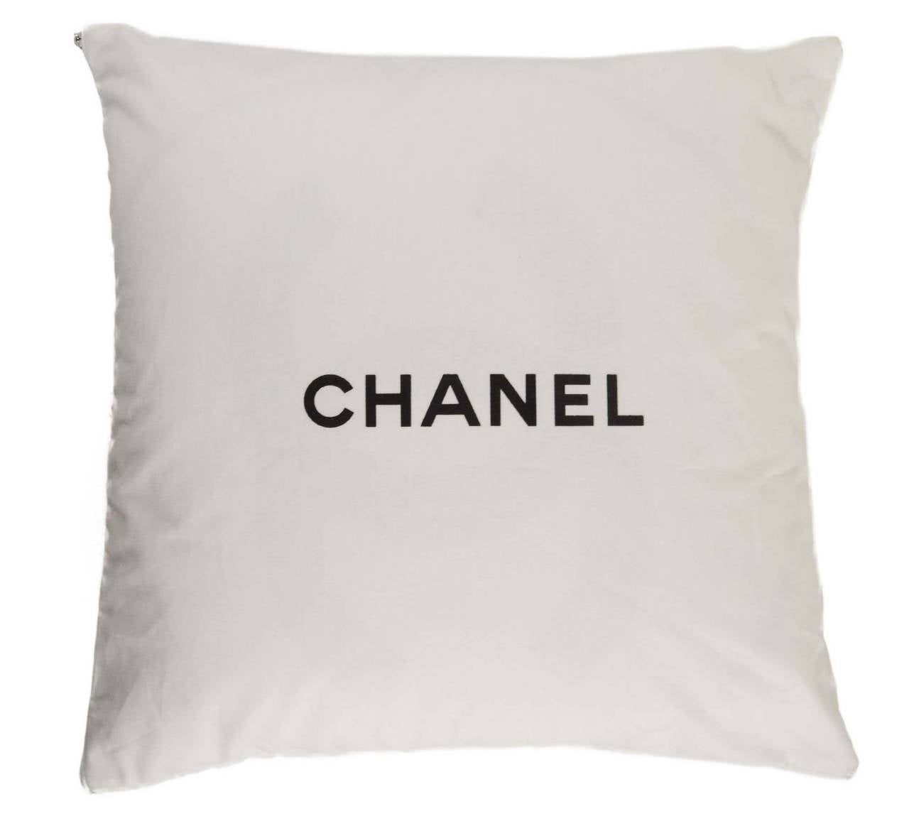 Women's or Men's Chanel Navy & White Cashmere CC Square Pillow