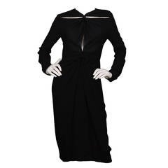 PROENZA SCHOULER Black Crepe Long Sleeve Cocktail Dress sz 8