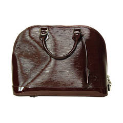 Louis Vuitton 2013 Prune Epi Electric Patent Leather Alma PM Tote Bag