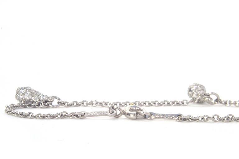 Tiffany & Co. Elsa Peretti Three Teardrop Diamond Platinum Bracelet In Excellent Condition In New York, NY