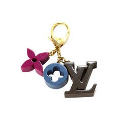 Louis Vuitton Brown/Pink/Blue Resin Logo Bag Charm/ Key Chain