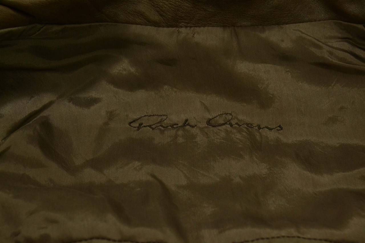 Rick Owens Brown Leather Asymmetrical Leather Jacket sz 44 1