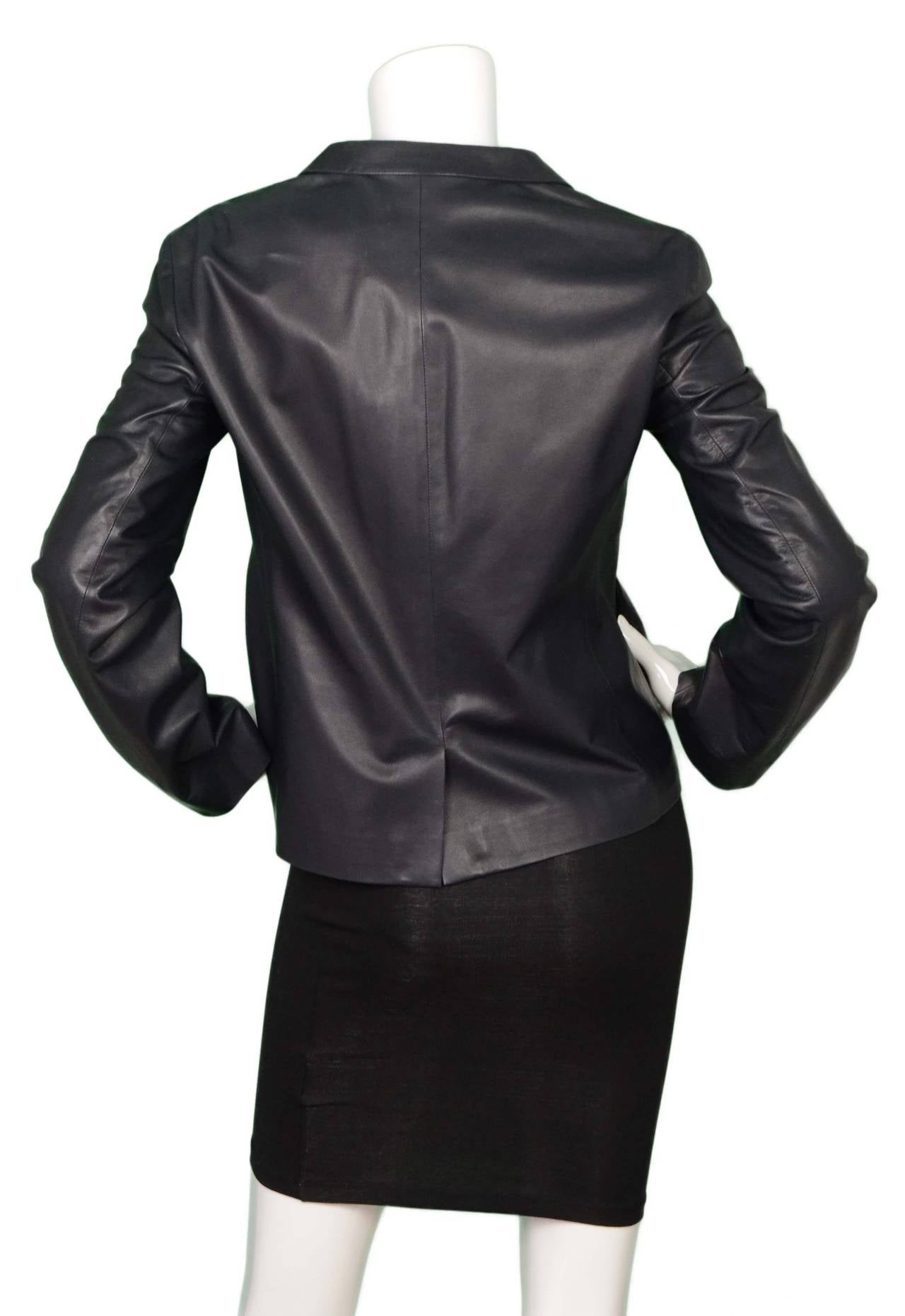 Women's Jil Sander Black Leather Jacket sz 38