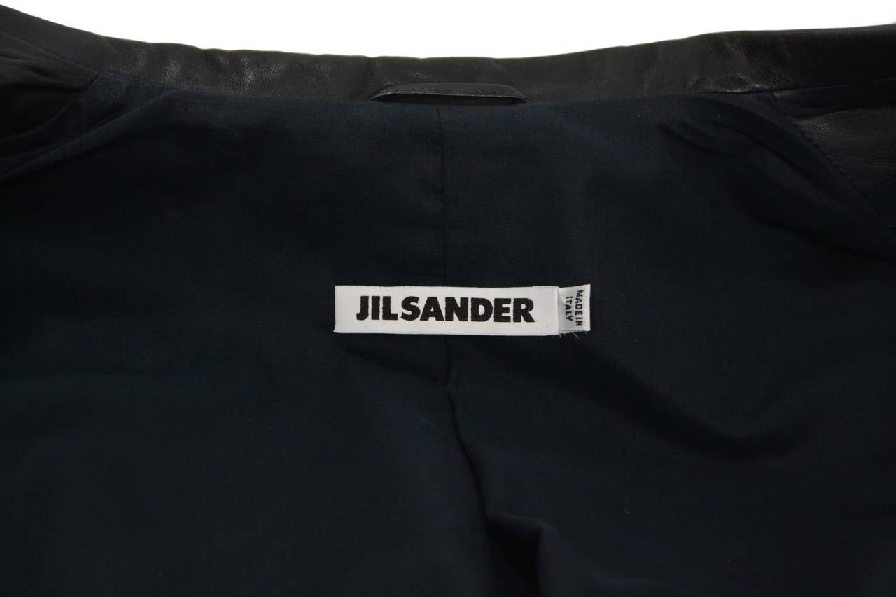 Jil Sander Black Leather Jacket sz 38 1