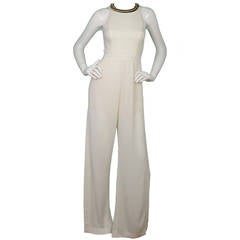 Sass & Bride Ivory Beaded Jumpsuit sz 2