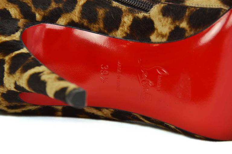 Christian Louboutin Belle 100 Leopard Ponyhair Ankle Shoe Boots 39.5 -New in Box 4