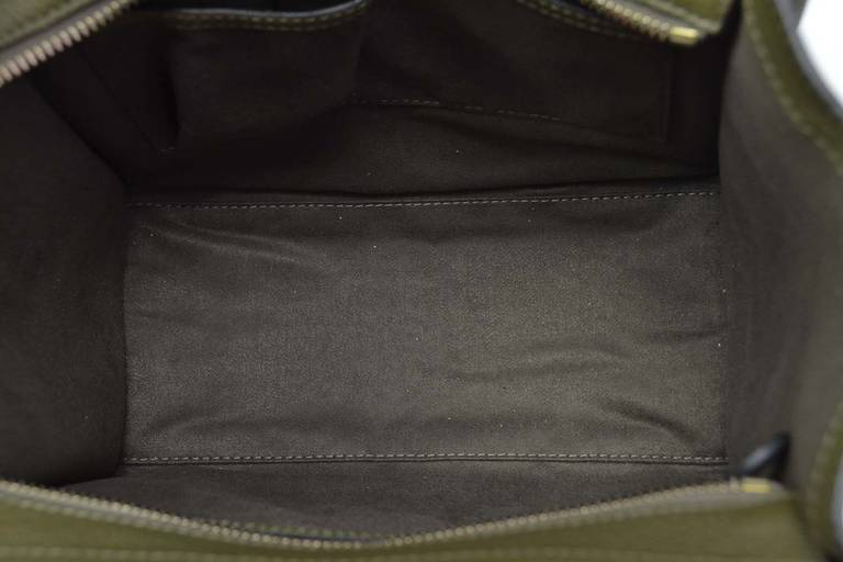 Celine 2014 Olive Green Leather Micro Luggage Tote 1
