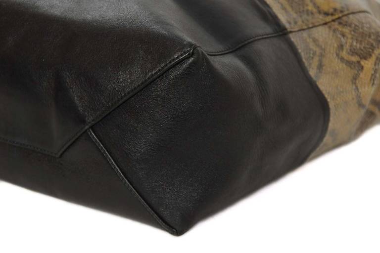 Women's or Men's Celine Brown Python/Black Leather Bi-Cabas Tote Bag