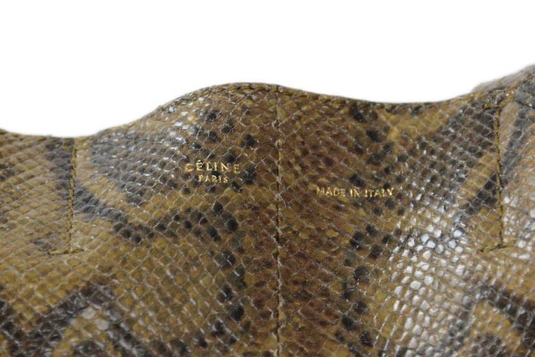 Celine Brown Python/Black Leather Bi-Cabas Tote Bag For Sale at ...  