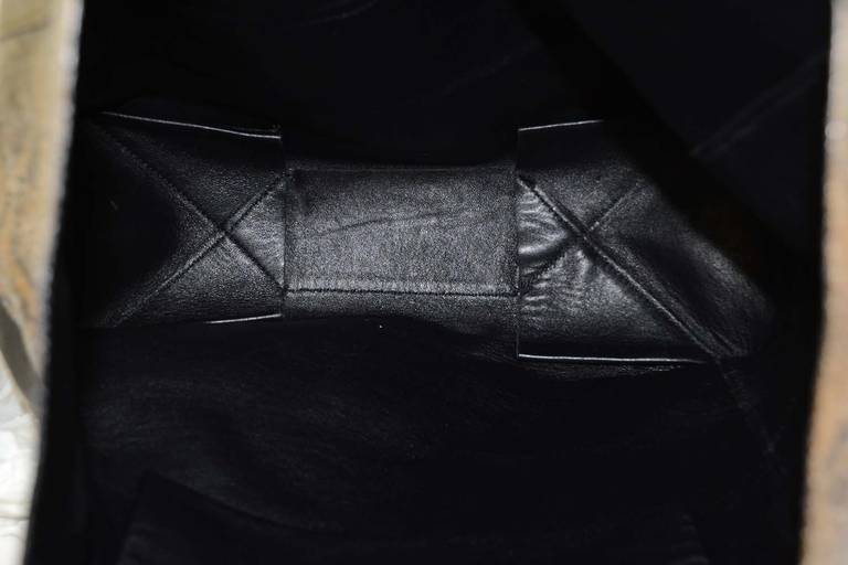 Celine Brown Python/Black Leather Bi-Cabas Tote Bag 2