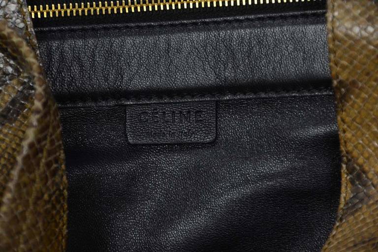 Celine Brown Python/Black Leather Bi-Cabas Tote Bag 3