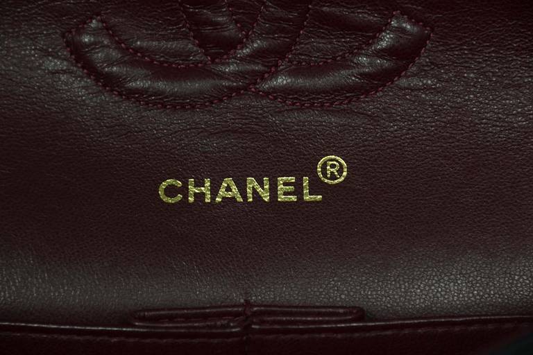 CHANEL 90s Vintage Black Lambskin Quilted Double Flap 10