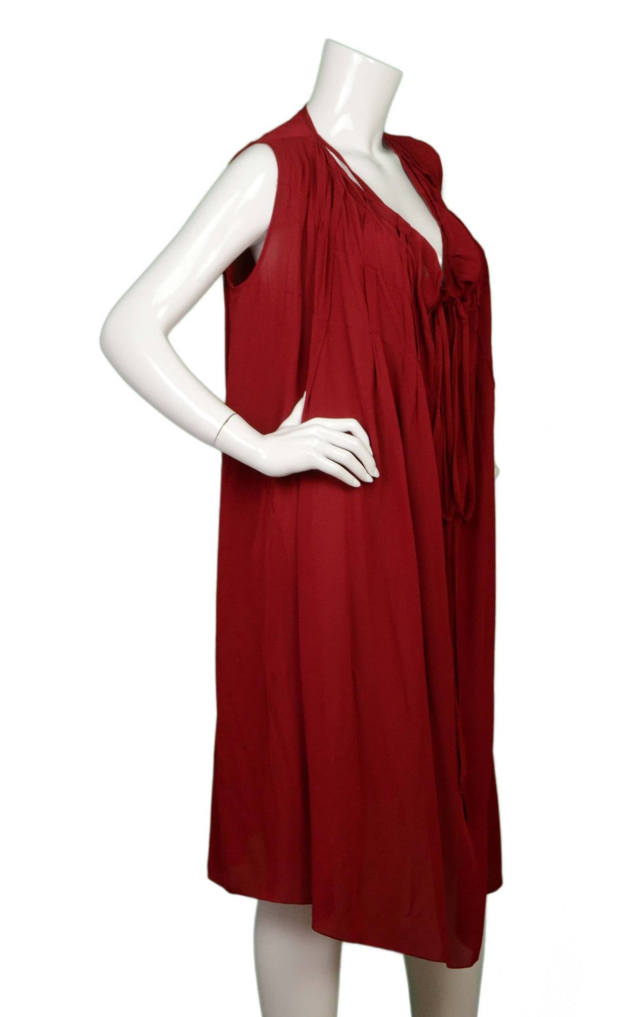 Marni Maroon Silk Sleeveless Sac Dress sz 38 For Sale at 1stdibs