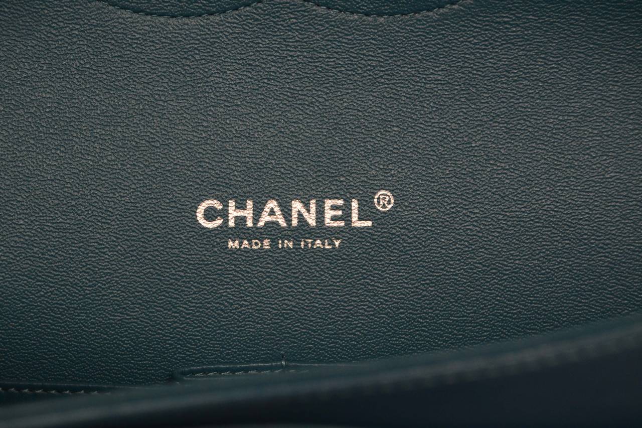Chanel Teal Quilted Lambskin Classic Maxi Double Flap Bag RHW 2