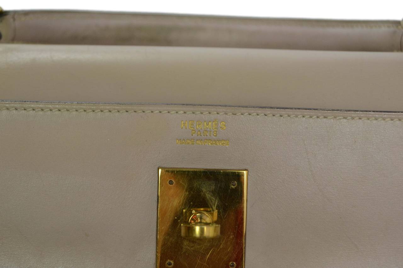 Hermes Vintage '56 Beige Toile 32cm Kelly Bag GHW 4