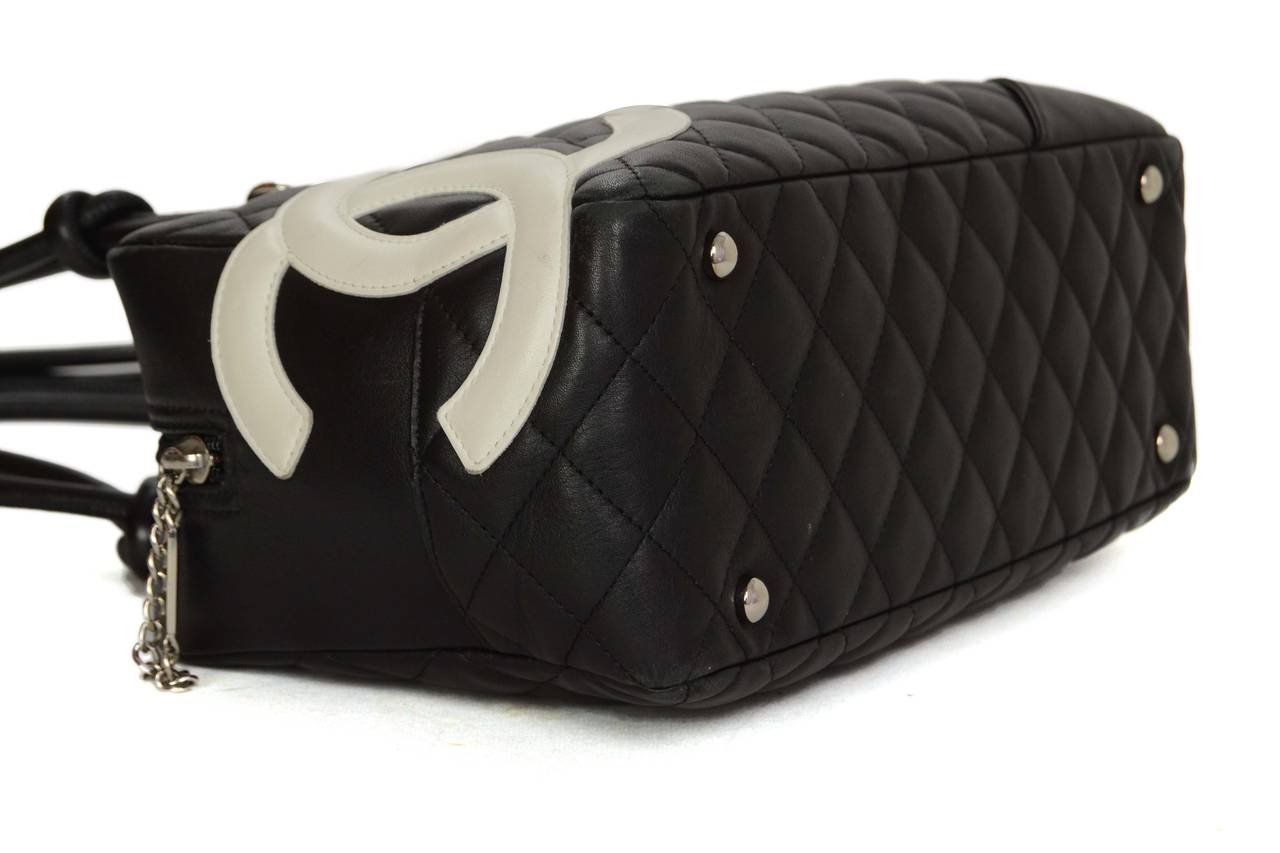 Women's Chanel Black & White Leather Cambon Bag SHW