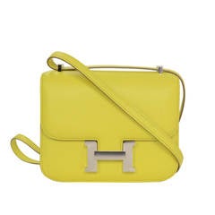 Hermes Soufre Yellow Epsom 18cm H Constance Bag PHW