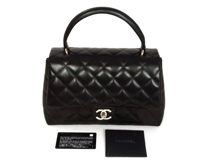 Chanel Black Quilted Leather Kelly Style Classic Handbag 6