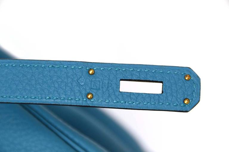 Hermes New In Box 2014 Turquoise Togo Leather 35 Birkin Bag Ghw 1