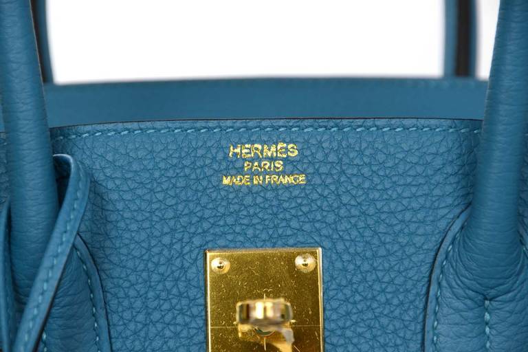 Hermes New In Box 2014 Turquoise Togo Leather 35 Birkin Bag Ghw 2