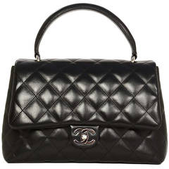 Chanel Black Quilted Leather Kelly Style Classic Handbag