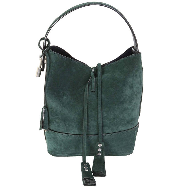 Louis Vuitton Runway Green Suede Nn14 PM Drawstring Bag