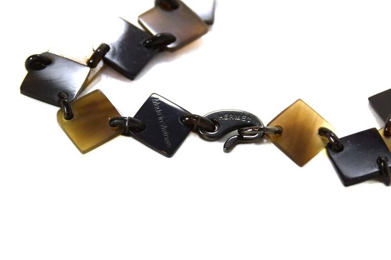 Women's or Men's HERMES Deva Necklace in Buffalo Horn and Colored Lacquered Wood