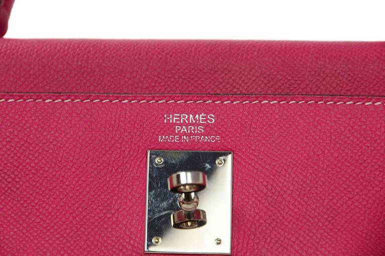 Hermes 2011 35cm Epsom Leather Pink Rose Tyrien Candy Bi-Color ...  