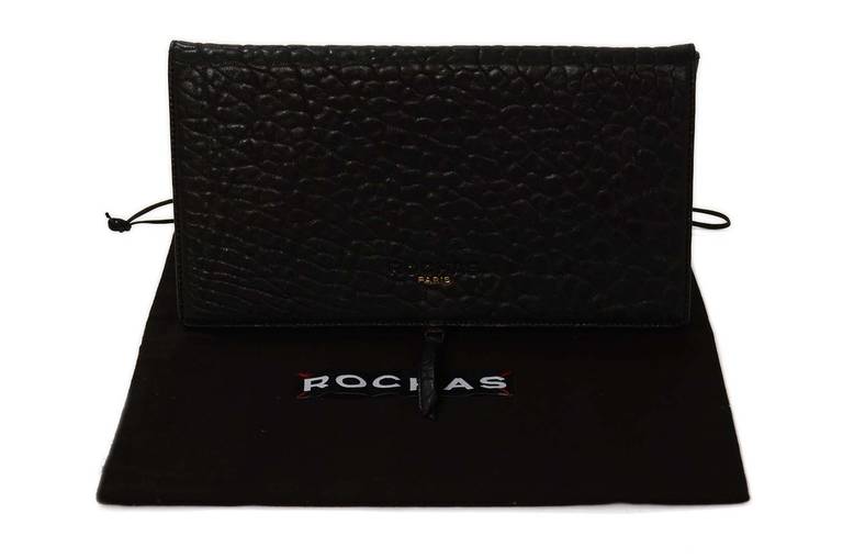 Rochas NWT Black Textured Leather Flap Clutch rt. $685 4
