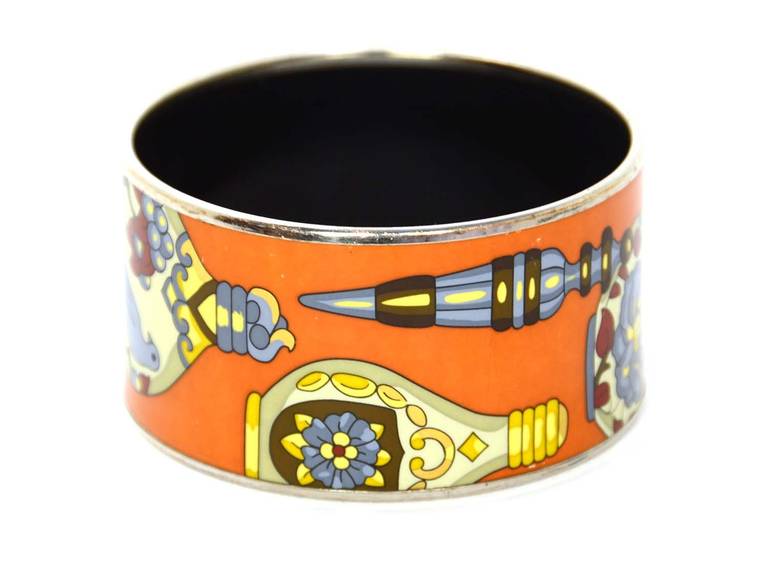 HERMES Orange Perfume Bottle Extra Wide Bangle