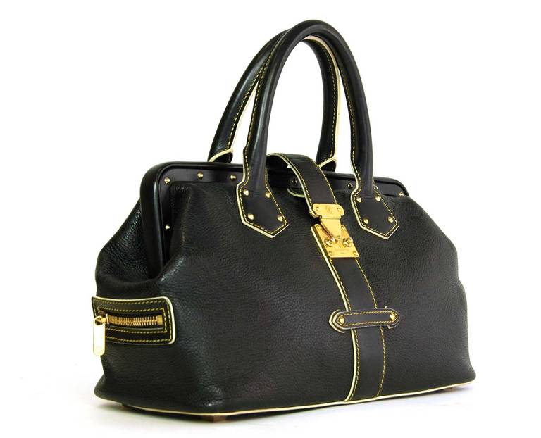 Louis Vuitton Black Leather Suhali Lingenieux Frame Doctor Bag at 1stdibs