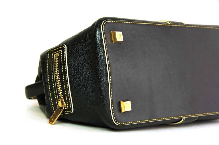 Louis Vuitton Black Leather Suhali Lingenieux Frame Doctor Bag at 1stdibs