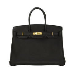 HERMES 2014 Black Togo Leather 35cm Birkin Bag GHW