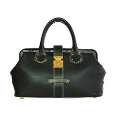 Louis Vuitton Black Leather Suhali Lingenieux Frame Doctor Bag