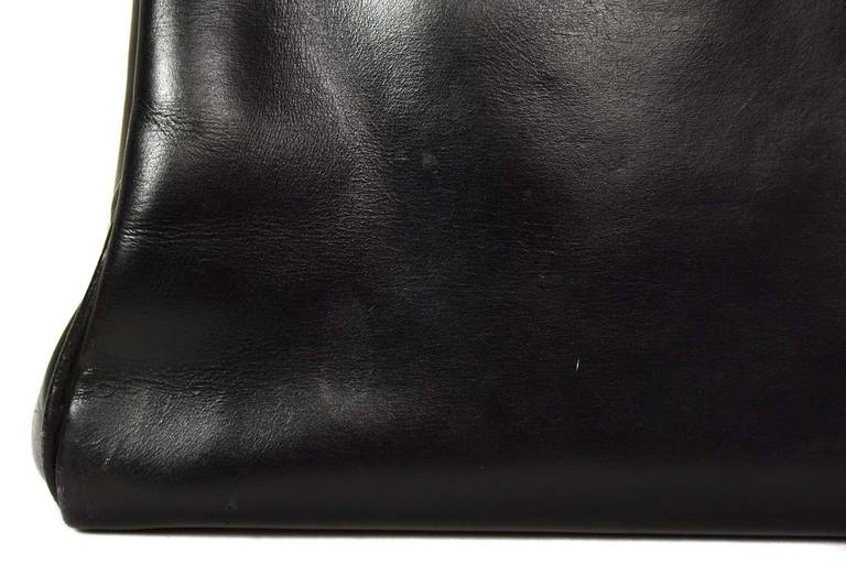 Hermes Black Box Leather Vintage 32cm Kelly c.1970 In Good Condition In New York, NY