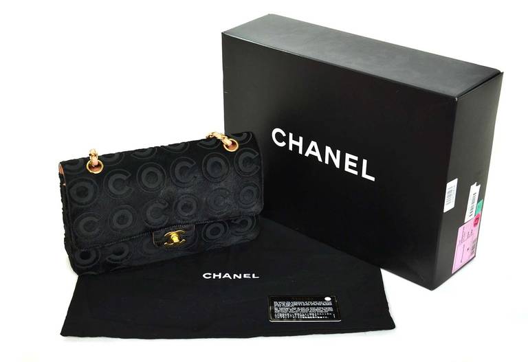 Chanel Black Coco Pony Hair Double Flap 10
