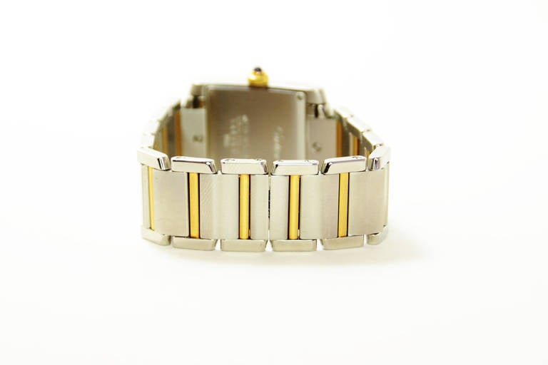 Cartier Yellow Gold and and Stainless Steel Tank Francaise Wristwatch 2