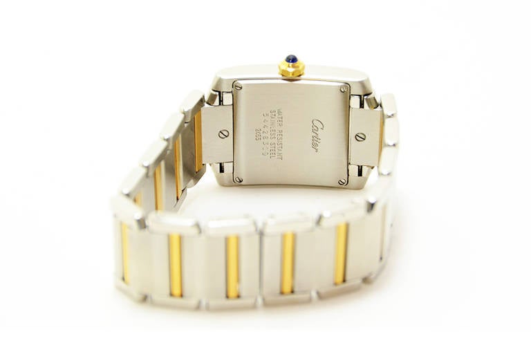 Cartier Yellow Gold and and Stainless Steel Tank Francaise Wristwatch 3
