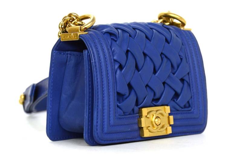 Chanel 2013 Ltd Edt Royal Blue Leather Chateau Versailles Boy Mini Bag In Excellent Condition In New York, NY