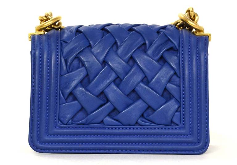 Women's Chanel 2013 Ltd Edt Royal Blue Leather Chateau Versailles Boy Mini Bag