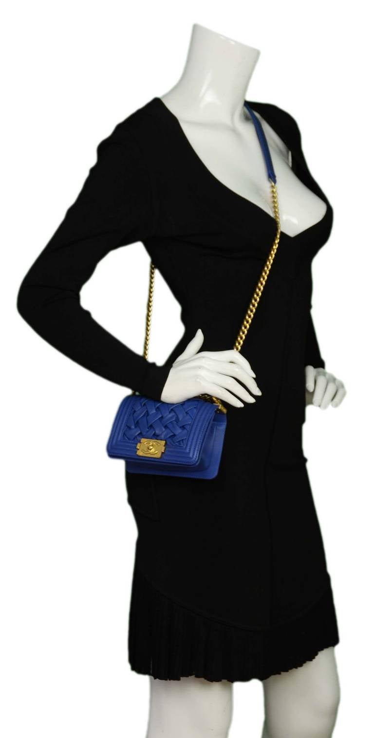 Chanel 2013 Ltd Edt Royal Blue Leather Chateau Versailles Boy Mini Bag 5