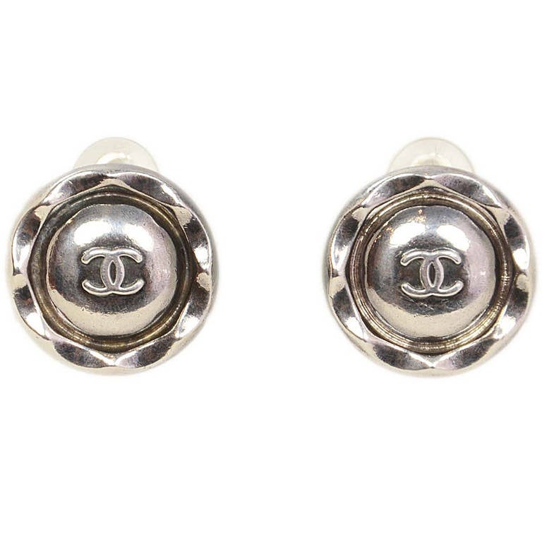 Chanel Earrings Silver 15 For Sale on 1stDibs
