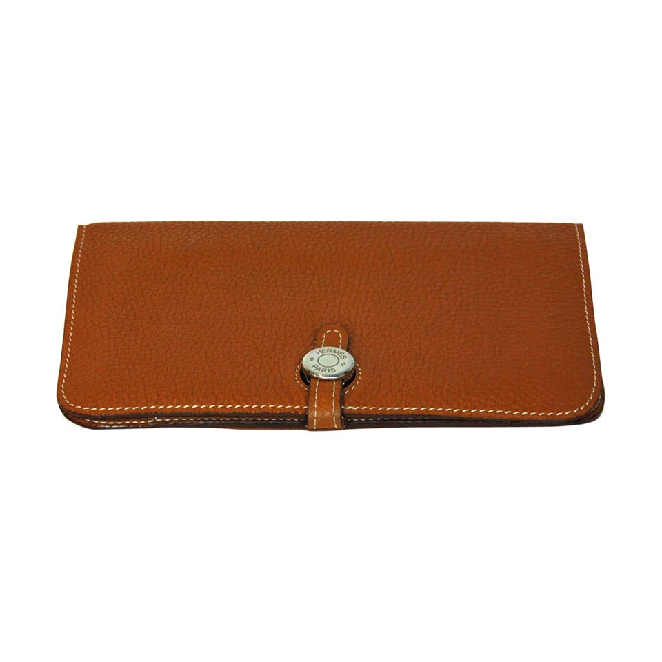 Hermes Tan Togo Leather Dogon Wallet