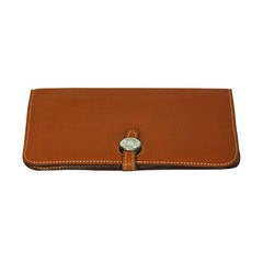 Hermes Tan Togo Leather Dogon Wallet