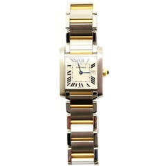 Cartier Yellow Gold and and Stainless Steel Tank Francaise Wristwatch