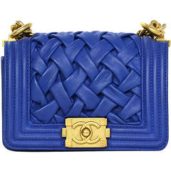 Chanel 2013 Ltd Edt Royal Blue Leather Chateau Versailles Boy Mini Bag